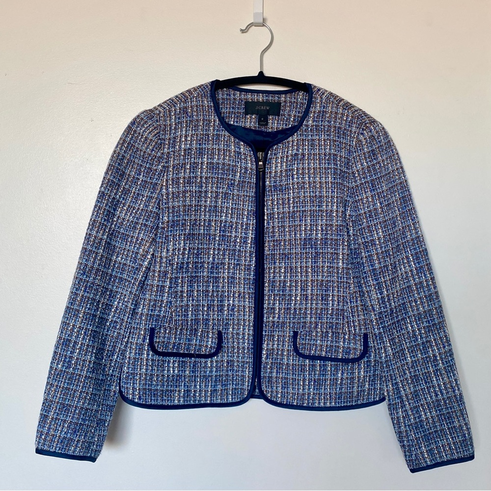 J Crew Metallic Tweed Jacket & Skirt Set / 0 size